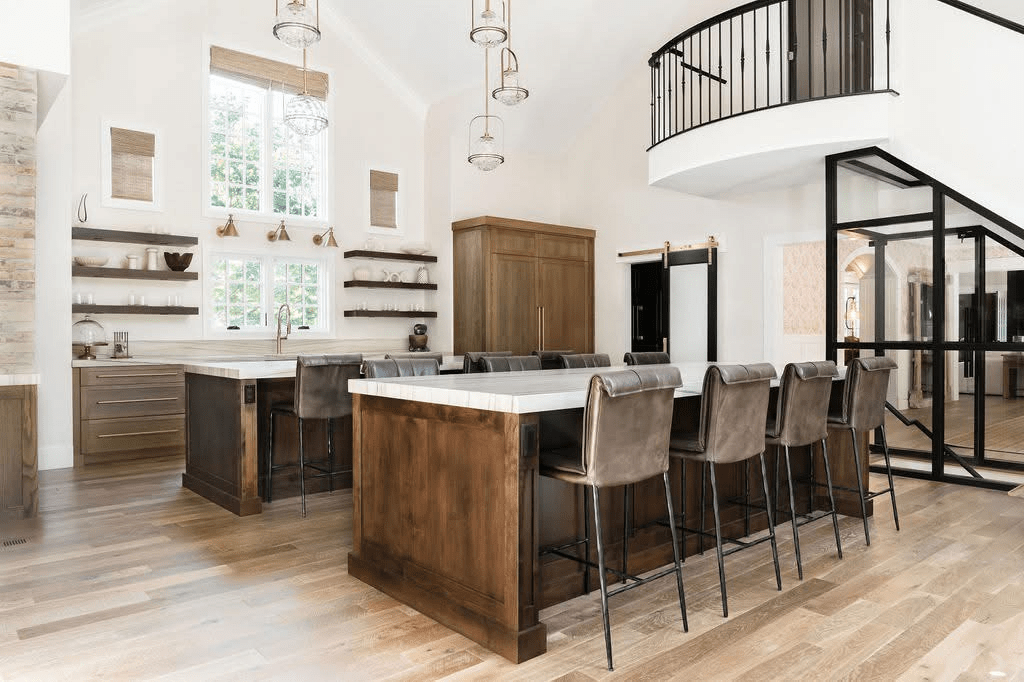 A finished hardwood install in an O'Fallon kitchen